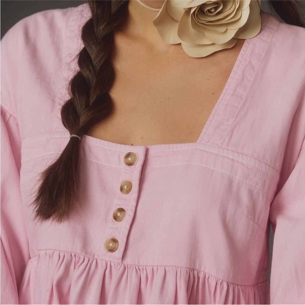 NWOT By Anthropologie Square Neck Babydoll Dress - Picture 4 of 8